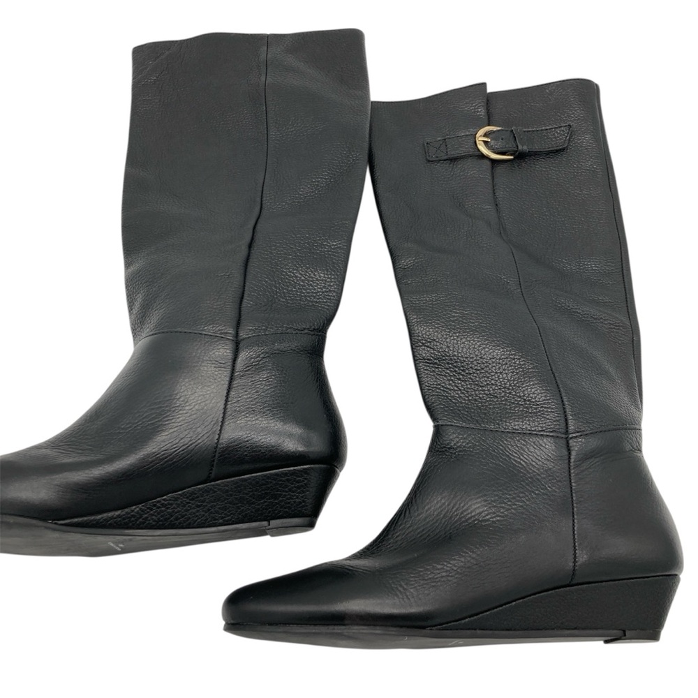 Steven by Steve Madden Intyce Pebbled Leather Wedge Boots